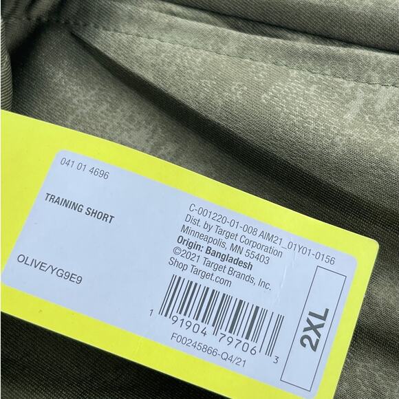 NWT all in motion Training Short olive green Quick Dry Men Sz 2XL NWT - Picture 9 of 11